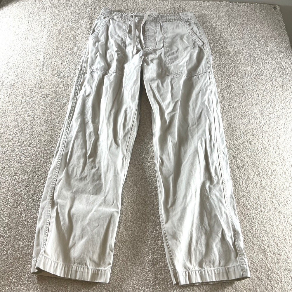 American Eagle Utility Pants Womens Small Khaki Tan Excellent Cotton Drawstring